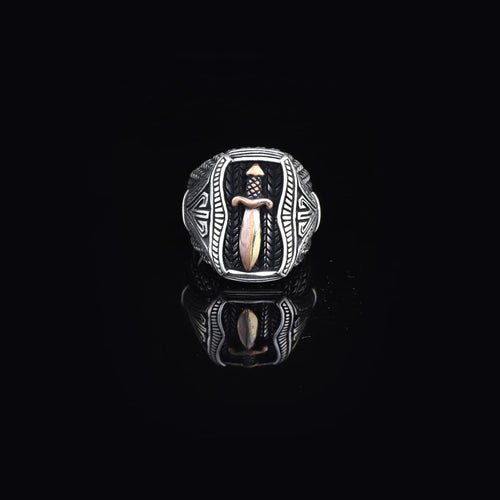 925 Sterling Silver Sword Ring - Custom Signet Ring for Men