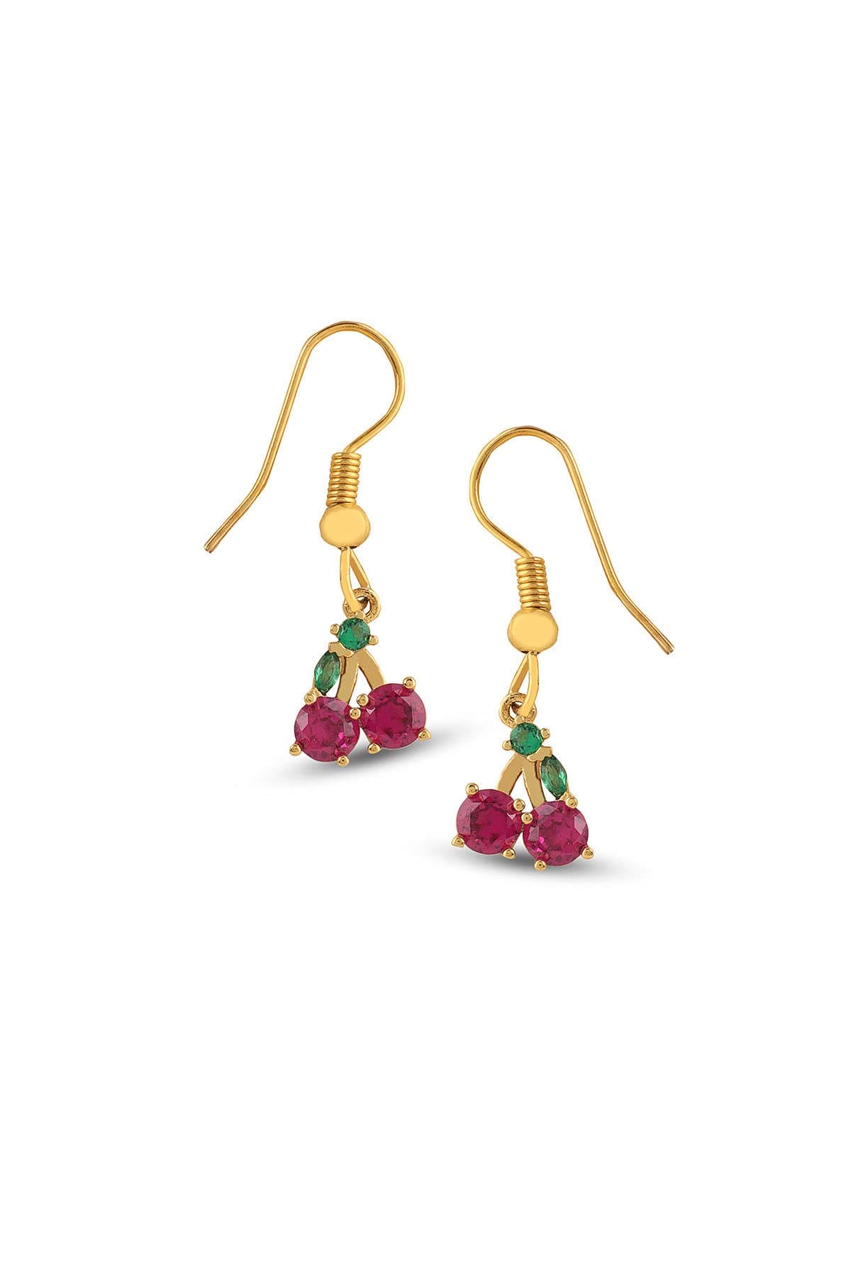 Green Stone Cherry Earrings