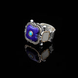 Handmade Vintage Lapis Lazuli and Micro Men's Turquoise Gemstone 925 Sterling Silver Rings for Men - Birthday Gifts — image 4