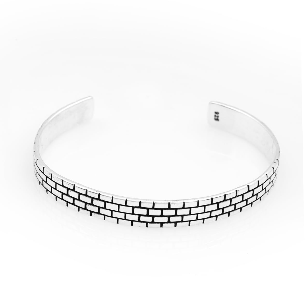 Men Thick Silver Band Bracelet