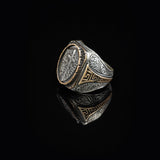 Vintage Shield Cross Signet Ring for Men - 925 Sterling Silver Christian Statement Ring - Polished Handmade Engagement Ring with Custom Engraving — image 5