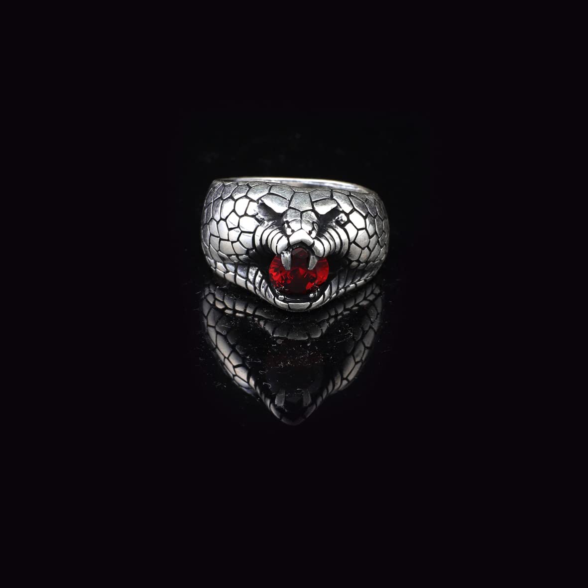 Snake Handmade Sterling Silver Ring For Men