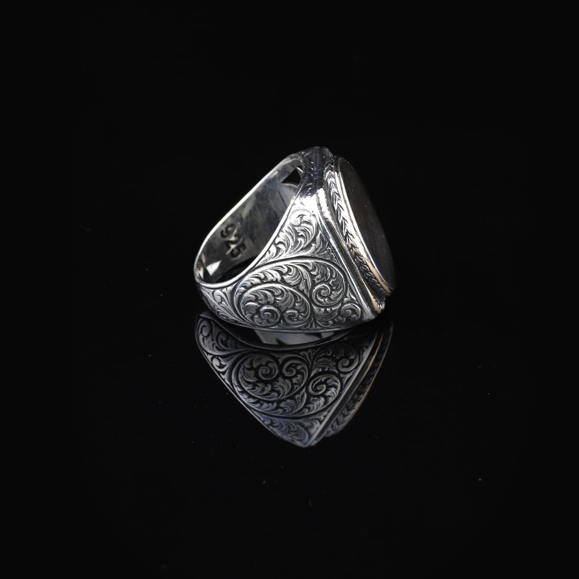 Handmade 925 Sterling Silver Personalized Rings - Custom Photo Ring with Name Engraving