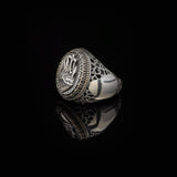 Vintage Heart Design Cross Signet Ring for Men - 925 Sterling Silver Christian Statement Ring - Polished Handmade Engagement Ring with Custom Engraving — image 5