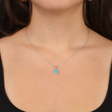 Sterling Silver Aquamarine Necklace for Women - Sterling Silver Necklace with Aquamarine Pendant for Women - Gift for Her — image 3