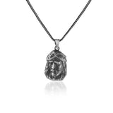 Sterling Silver Jesus Necklace – Christian Jewelry for Men – Gothic Biker Pendant with Silver Chain & Silver Cleaning Cloth Gift — image 1