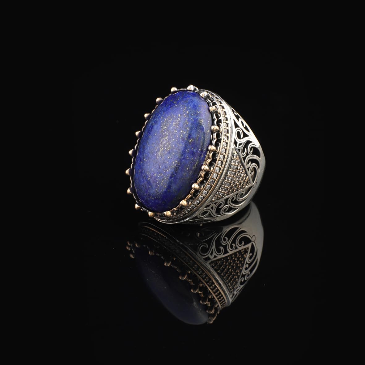Lapis Lazuli Ring with Micro Sapphire