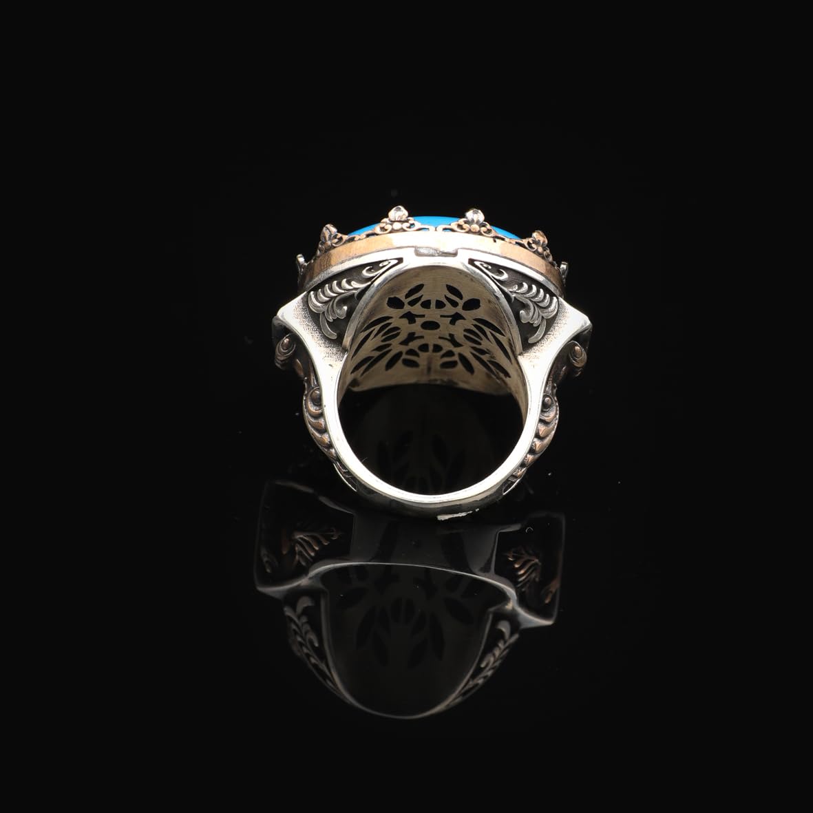Turquoise Men's Ring with Oval Stone