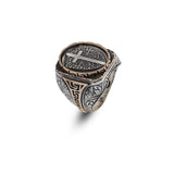 Vintage Shield Cross Signet Ring for Men - 925 Sterling Silver Christian Statement Ring - Polished Handmade Engagement Ring with Custom Engraving — image 1