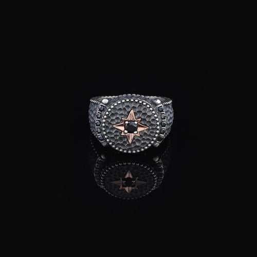 925K Sterling Silver Compass Ring