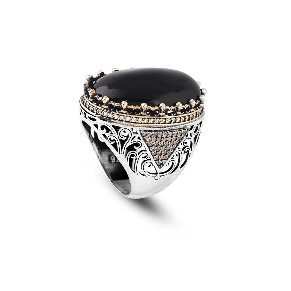 Black Onyx Ring with Micro Sapphire