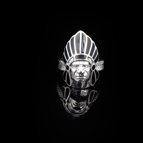 American Indian Chief Handmade Silver Men Ring