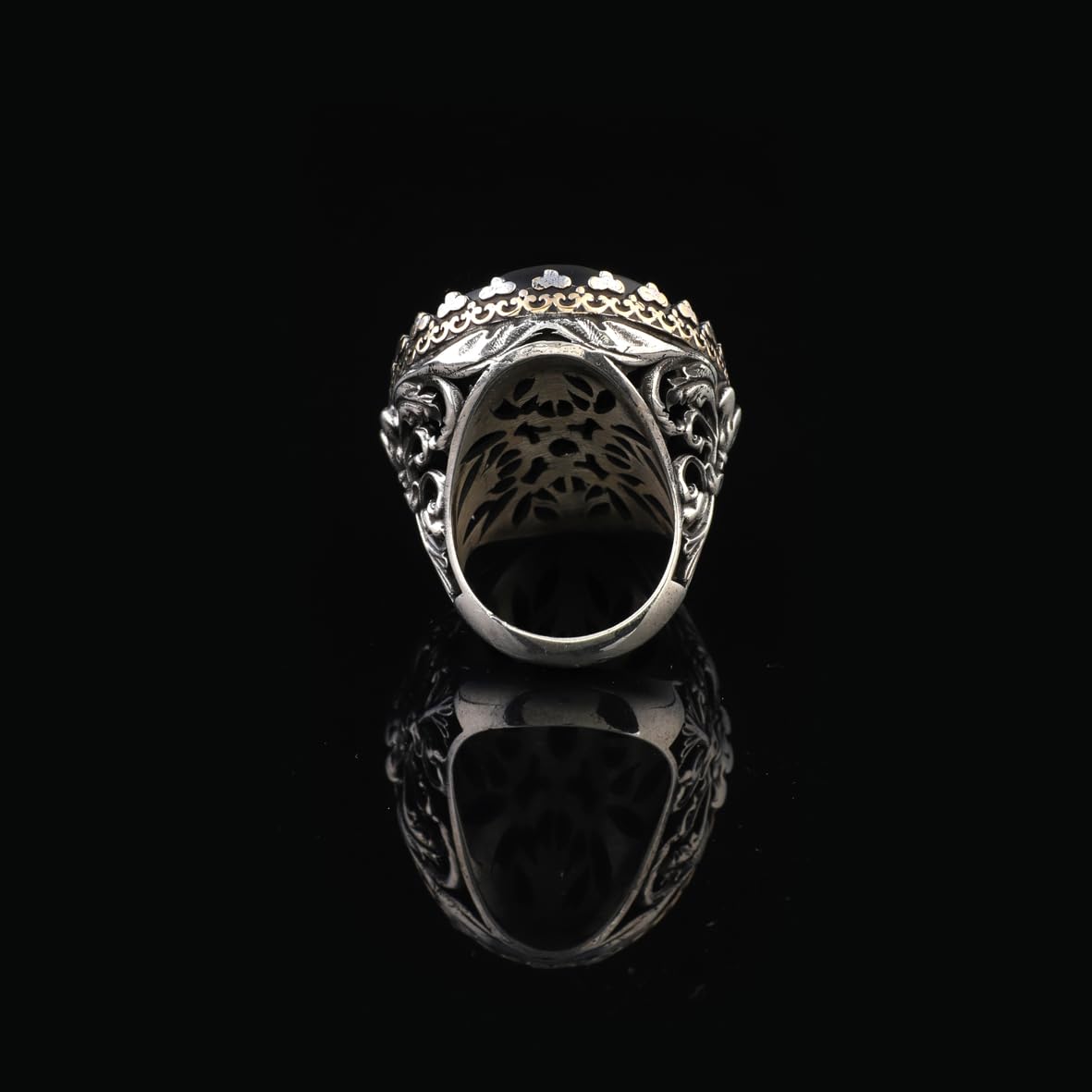 Black Onyx Ring for Men – Chunky Sterling Silver Ottoman Gemstone Ring