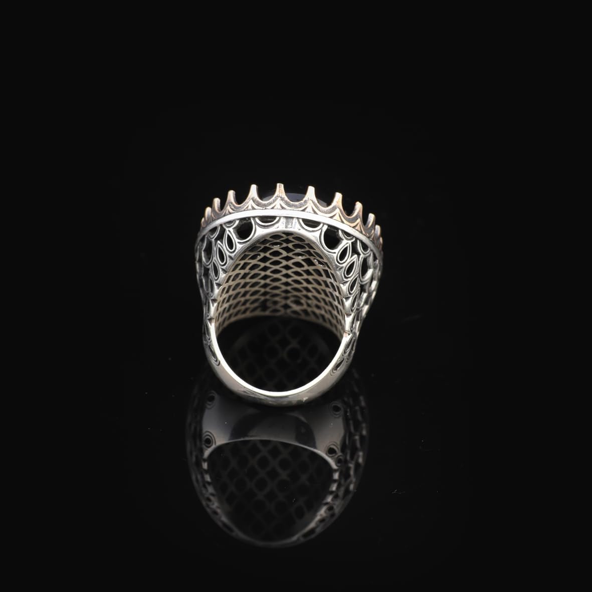 Vintage Men's Black Onyx Ring - Oval Large Gemstone Ring