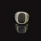 Onyx Ring Signet Ring Ottoman Vintage Ring Sterling Silver Ring Pinky Ring Silver Signet Ring Gemstone Ring Ottoman Statement Ring Vintage Ring — image 3