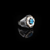 Turquoise Stone Men Silver Ring — image 3