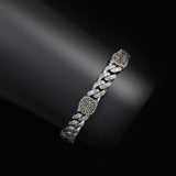 Handmade Gothic Vintage Pattern Mens Bracelet - Made to Order 925 Sterling Silver Personalized Chain Bracelet with Hand-Engraved Detail and Silver Polishing Cloth Gift — image 3