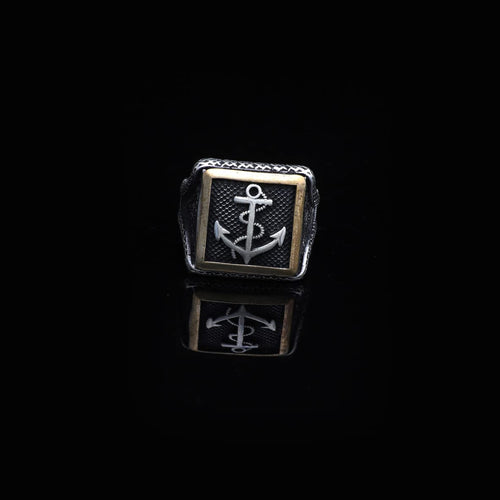 925K Sterling Silver Anchor Ring