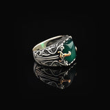 Sterling Silver Jade Ring - Men's Sword Pinky Ring — image 4