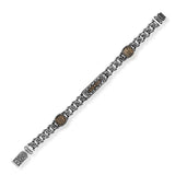 Handmade Gothic Vintage Pattern Mens Bracelet - Made to Order 925 Sterling Silver Personalized Chain Bracelet with Hand-Engraved Detail and Silver Polishing Cloth Gift — image 1