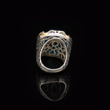 Aquamarine Ring with Large Oval Stone – Vintage Men’s Ring in Polished 925 Sterling Silver — image 6