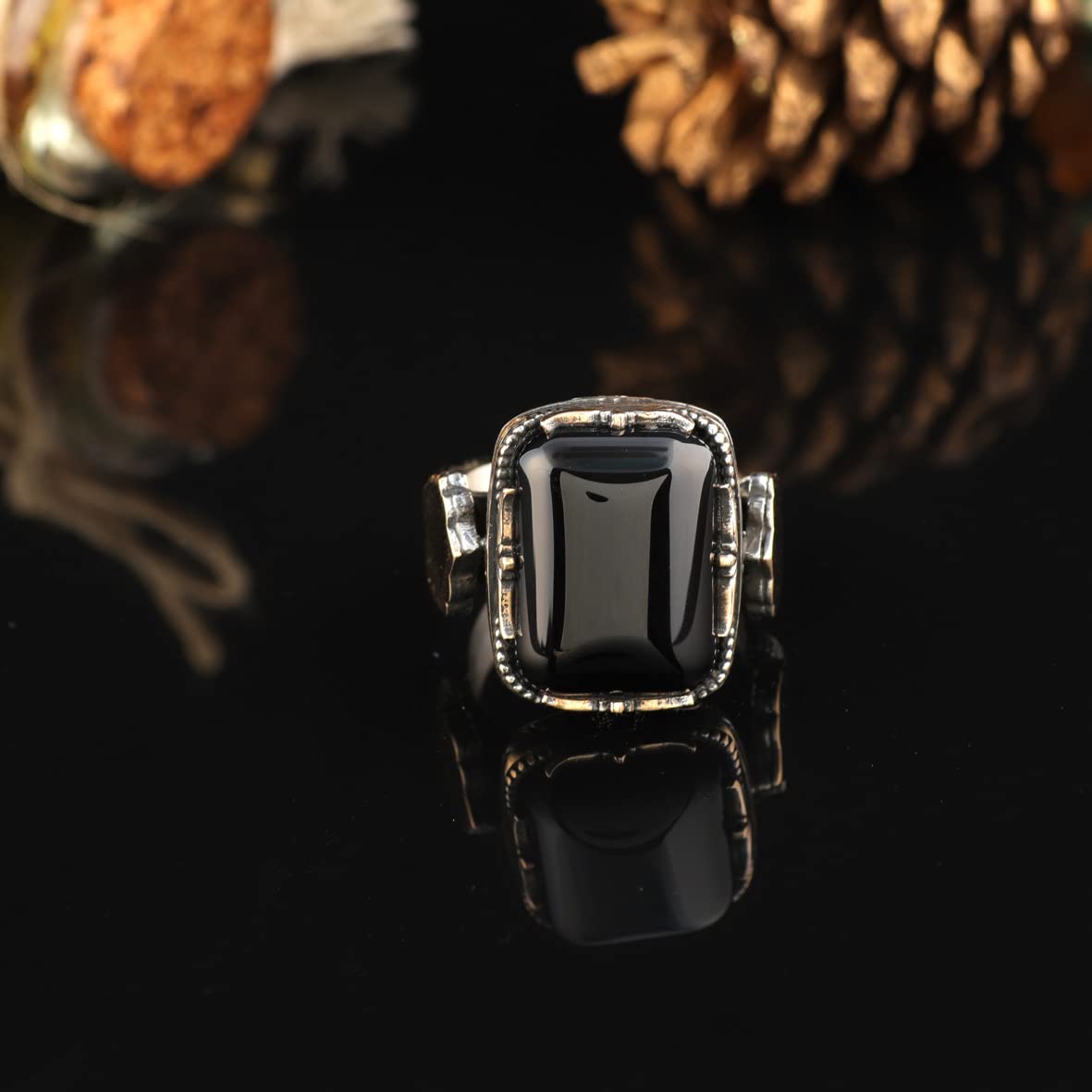 925K Sterling Silver Onyx Ring