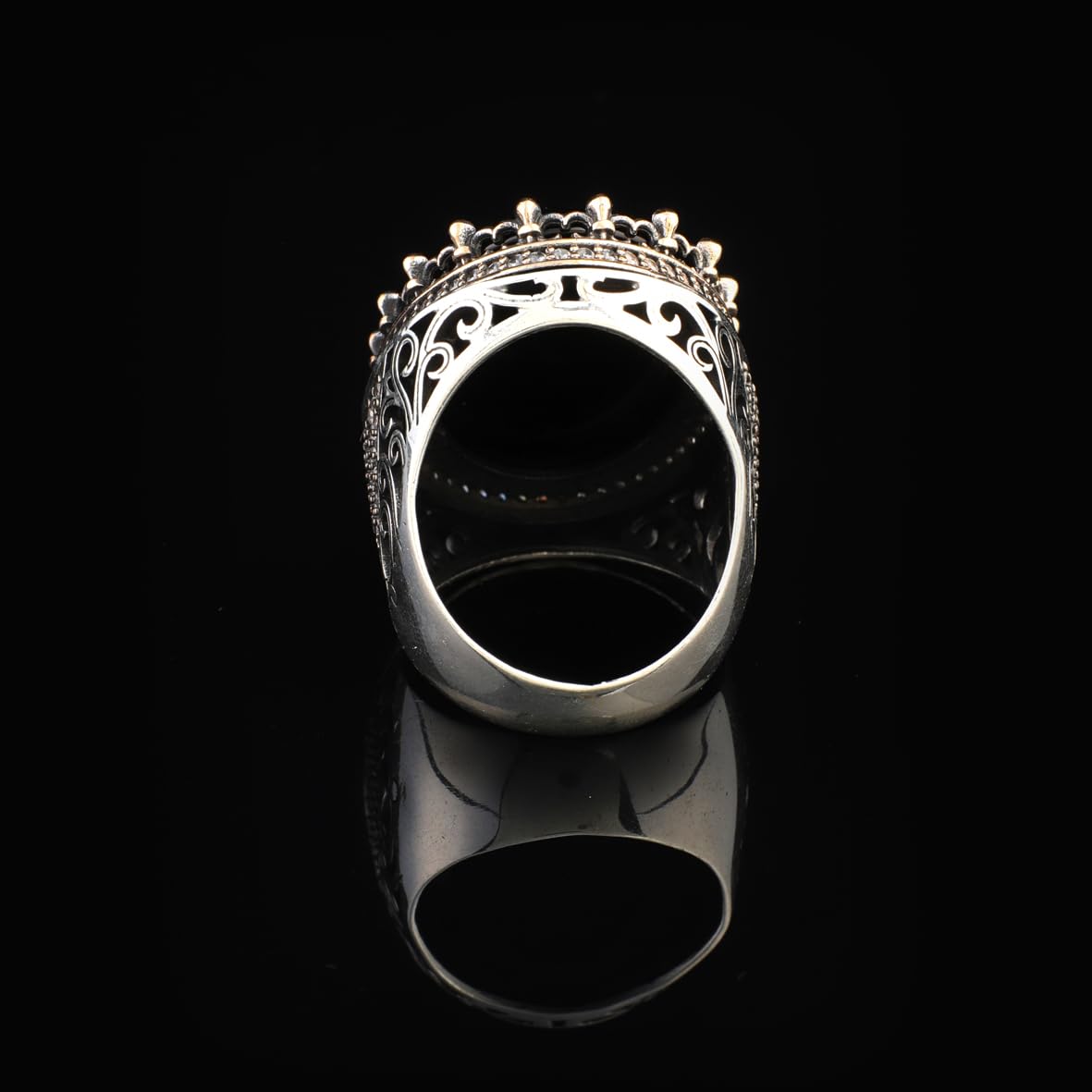 Black Onyx Ring with Micro Sapphire