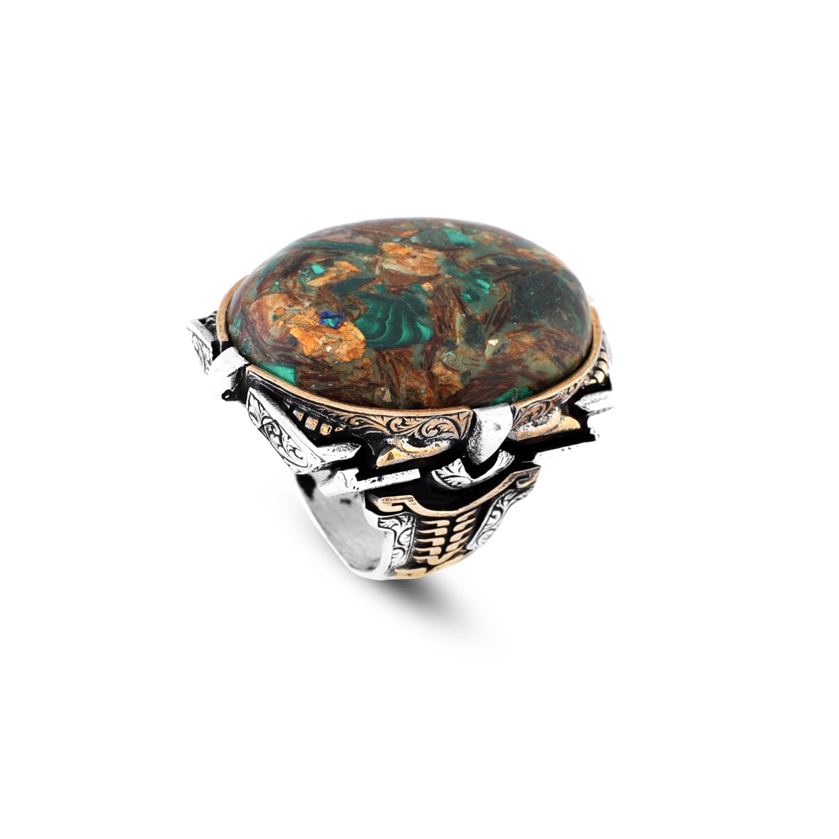 Special Turquoise Ring for Men – Chunky Sterling Silver Engagement Ring