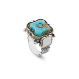 Genuine White Turquoise & Micro Stone Men's Ring — image 1