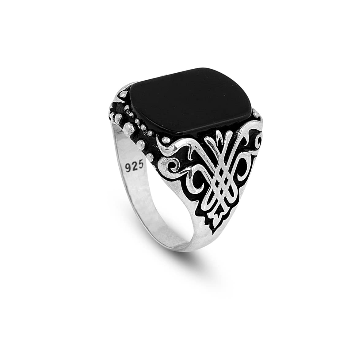 Black Onyx Ring with Ornate Ottoman