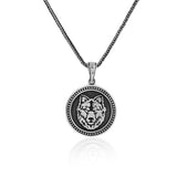 Sterling Silver Wolf Necklace - Gothic Biker Animal Pendant for Men with Silver Chain & Cleaning Cloth Gift - Men’s Wolf Pendant Necklace — image 1