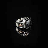 Black Onyx Vintage Men's Gemstone Ring - Handmade 925 Sterling Silver Turkish Engagement Ring with Polished Finish and Silver Polishing Cloth Gift Included — image 4