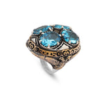 Handmade Aquamarine Dragon Ring Ottoman Style – Large Statement Vintage Gemstone Ring — image 1
