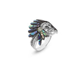American Indian Chief Handmade Silver Men Ring — image 1