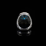 Vintage Handmade 925 Sterling Silver Men's Aquamarine Ring - 925 Sterling Silver Rings for Men - Handcrafted Ring for Men — image 5