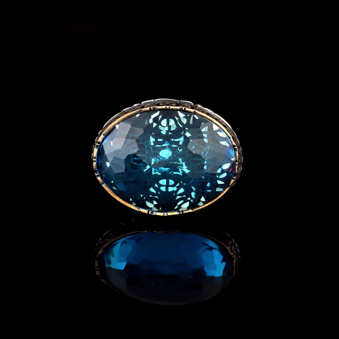 Vintage Aquamarine Ring in Chunky Sterling Silver