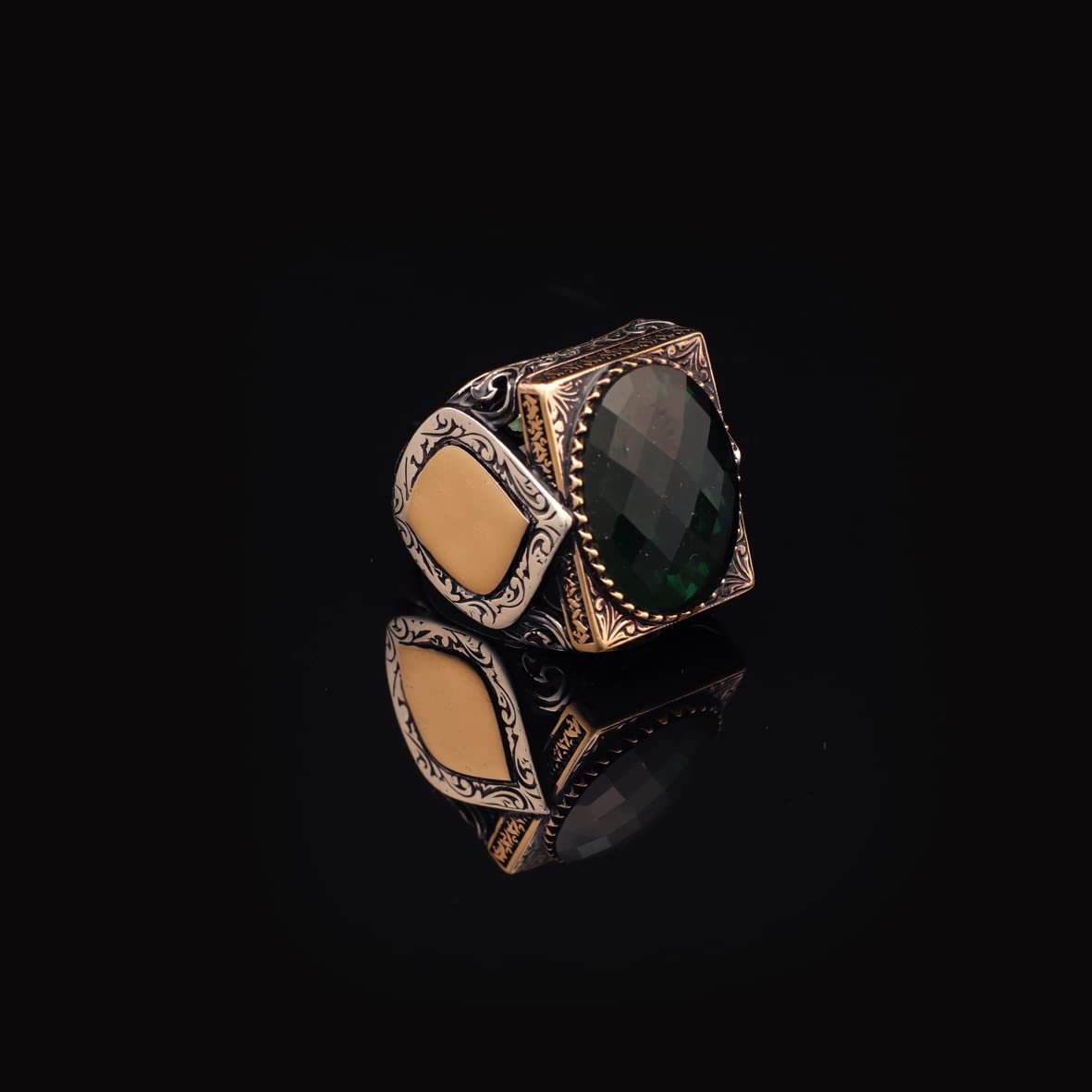 925K Sterling Silver Jade Ring