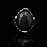 Handmade Large Black Onyx Ax Ring - 925 Sterling Silver Men's Gemstone Jewelry with Silver Polishing Cloth Gift — image 3