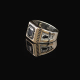 Vintage Onyx Signet Ring for Men – Handmade Sterling Silver Pinky Ring with Gemstone – Ottoman Style Engagement Ring with Custom Engraving & Gift Silver Polishing Cloth — image 5