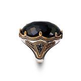 Emerald Ring -Oval Stone Large Gemstone Ring Ottoman Men Vintage Handmade 925 Sterling Silver Rings for Men with Silver Polishing Cloth Gift — image 1