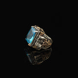Aquamarine Ring Sterling Silver Chunky Silver Ring — image 4