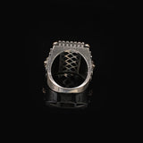 Vintage Lion Signet Onyx Ring with Sword Detail – Handmade Gemstone Sterling Silver Ring for Men — image 6