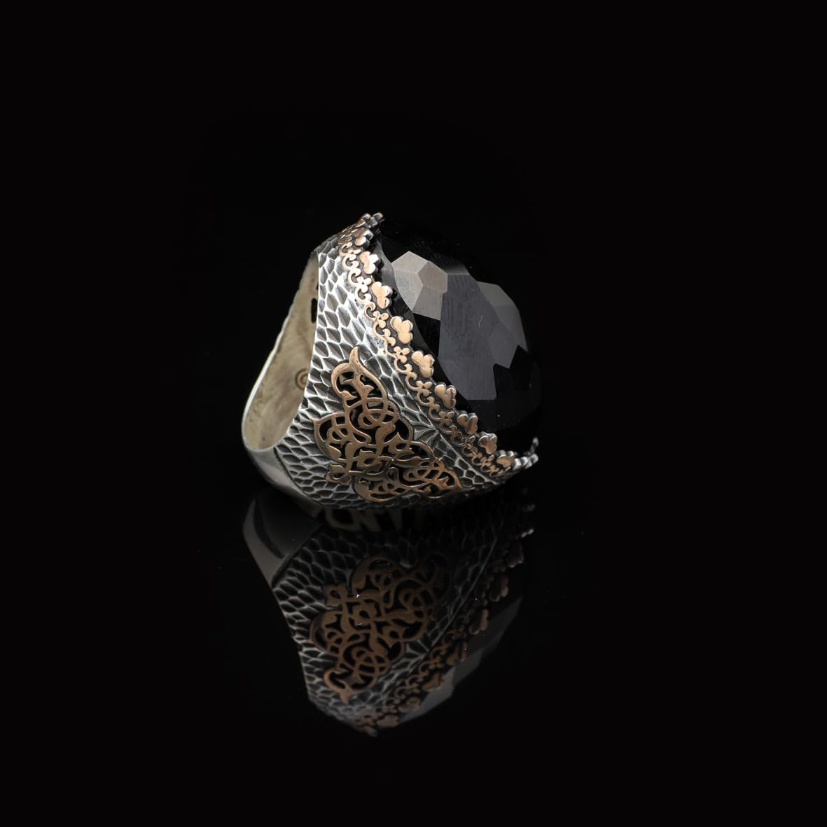 Men's 925 Sterling Silver Black Onyx Ring