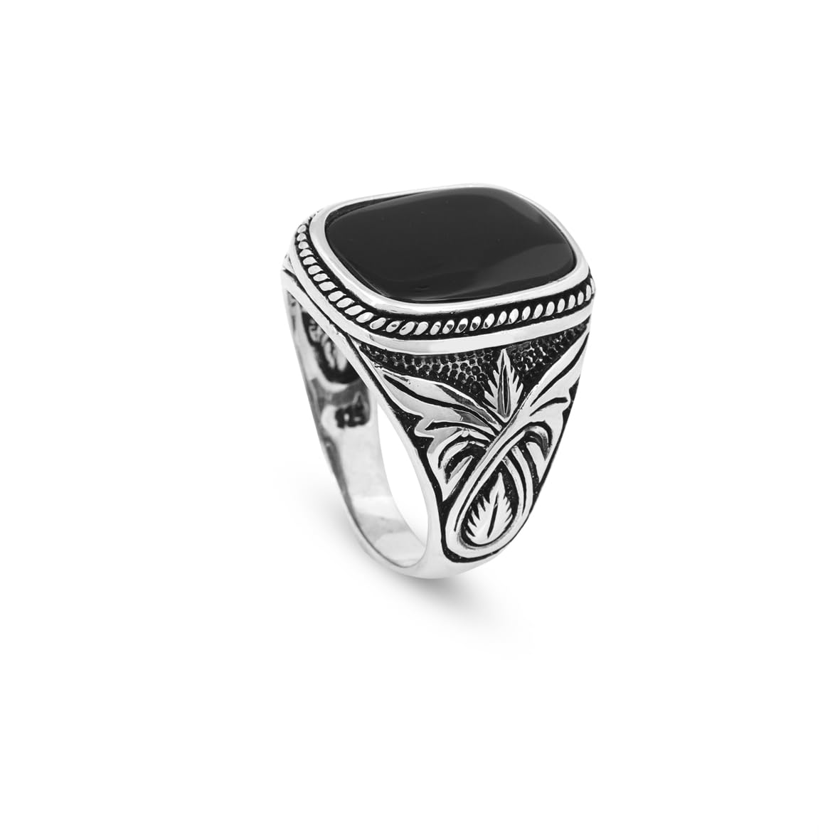 Onyx Ring Signet Ring Ottoman Vintage Ring Sterling Silver Ring Pinky Ring Silver Signet Ring Gemstone Ring Ottoman Statement Ring Vintage Ring