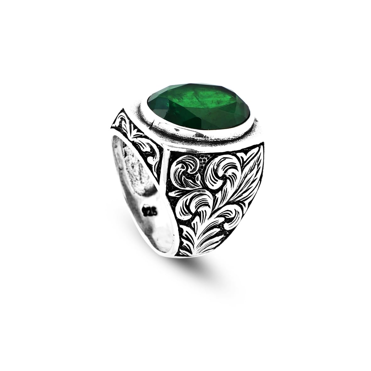 Men's Vintage Ottoman Emerald Ring