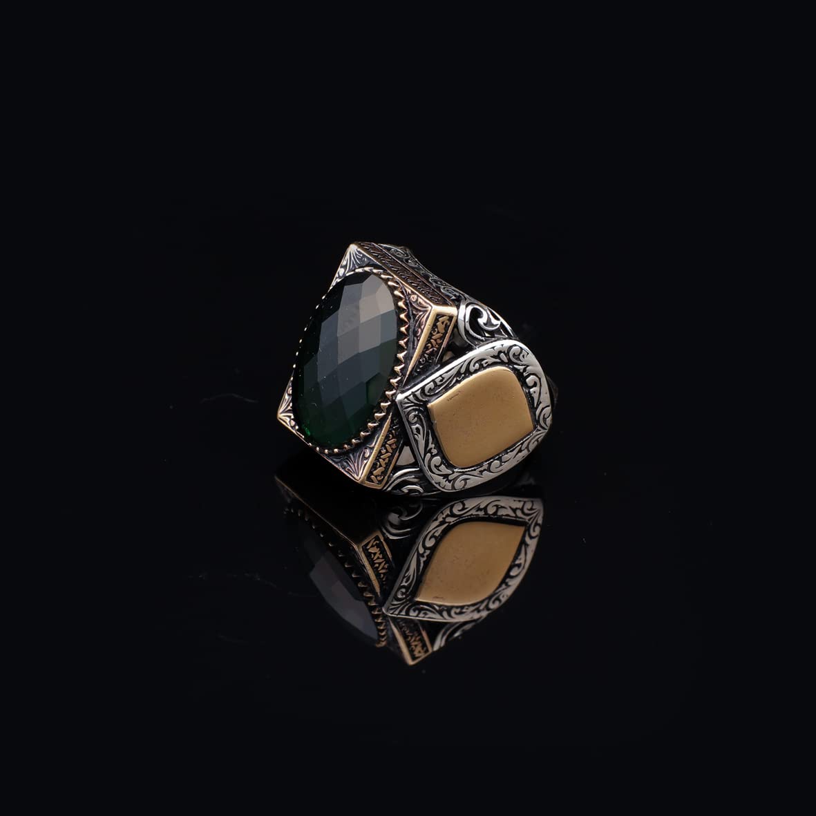 925K Sterling Silver Jade Ring