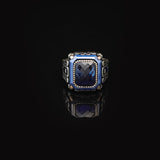 Handmade Vintage Blue Sapphire Ring - Polished 925 Sterling Silver Men's Gemstone Ring — image 3
