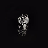 Skull Handmade Sterling Silver Men Biker Ring — image 2