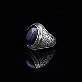 Handmade Blue Tiger Eye Men's Ring - 925 Sterling Silver Gemstone Jewelry with Silver Polishing Cloth Gift - Rings for Men — image 5