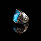 Handmade Vintage Men's Ring with 925 Sterling Silver and Gemstone - Unique Jewelry Piece - Ring with Silver Polishing Cloth Gift — image 4